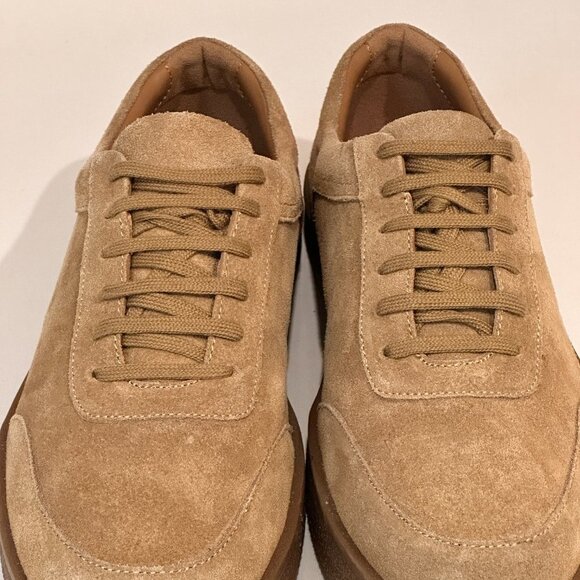 ZARA MEN BROWN CAMEL SUEDE SHOES - Picture 7 of 10